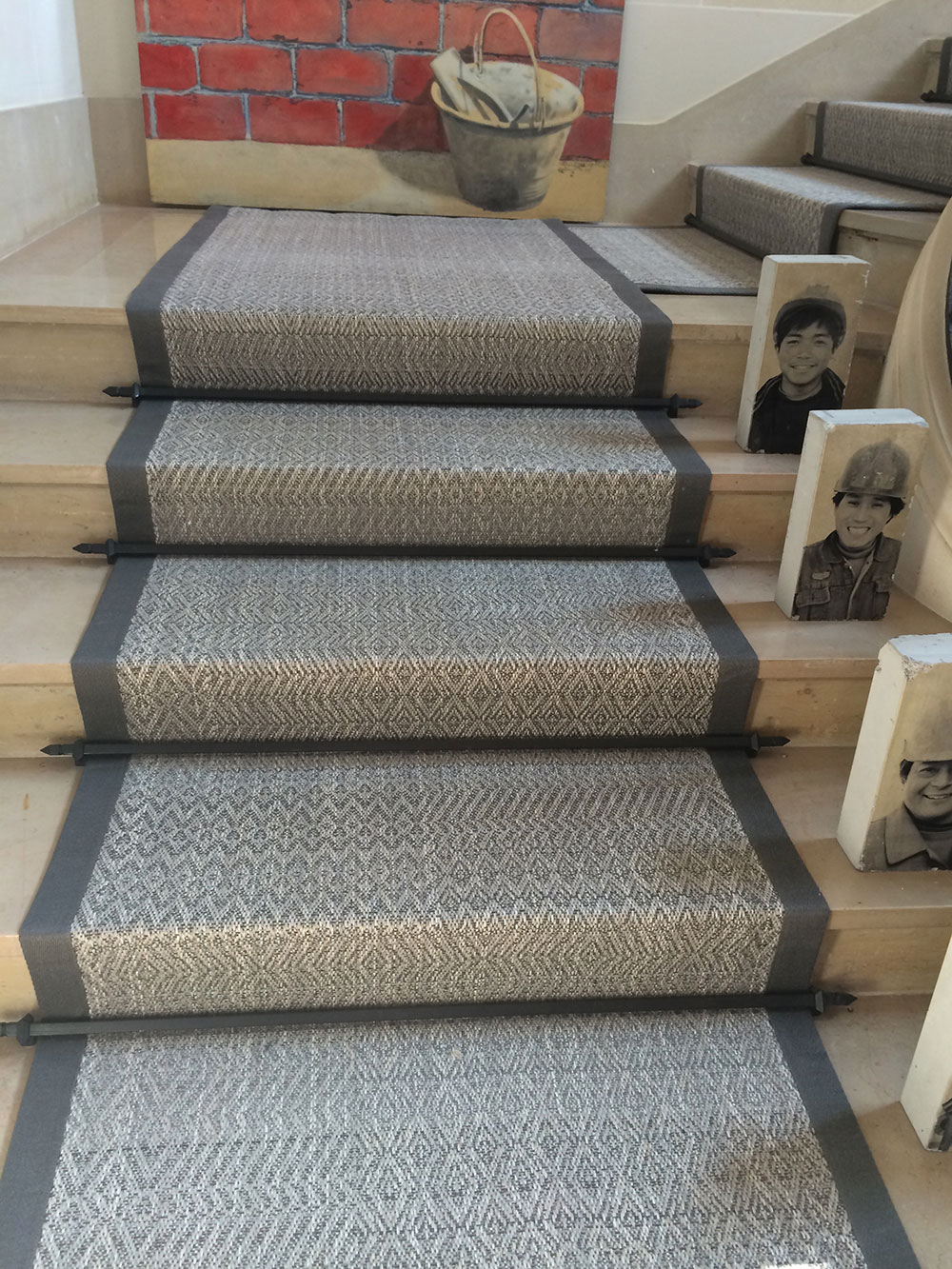 Passage d’escalier en laine ethnique-chic